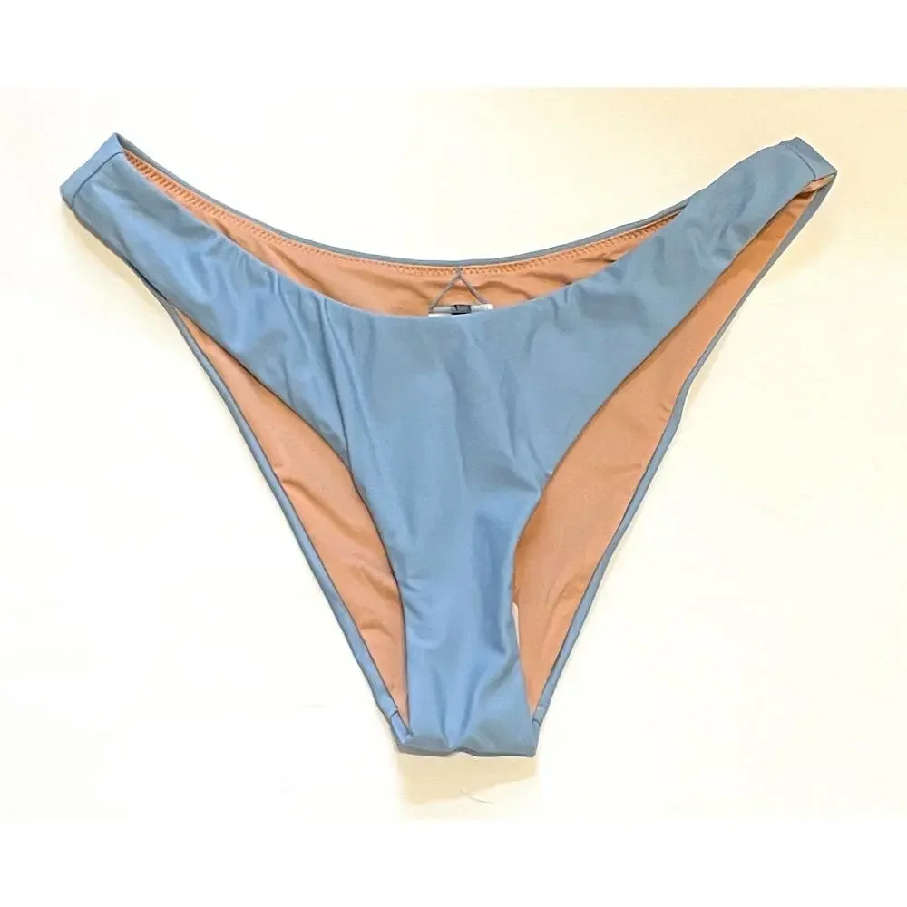 J. Crew High Leg Swim Bikini Bottom Light Blue Size Small NEW